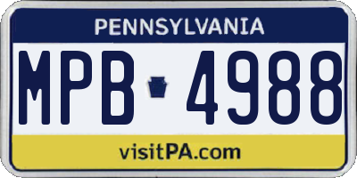 PA license plate MPB4988