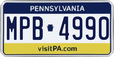 PA license plate MPB4990