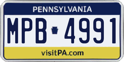 PA license plate MPB4991
