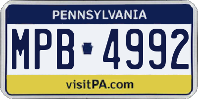 PA license plate MPB4992