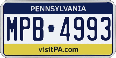 PA license plate MPB4993