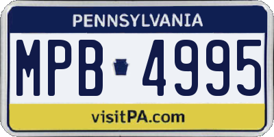 PA license plate MPB4995