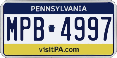 PA license plate MPB4997