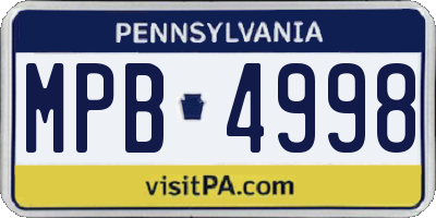 PA license plate MPB4998