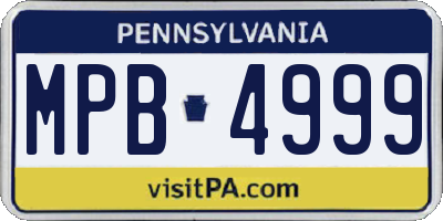 PA license plate MPB4999