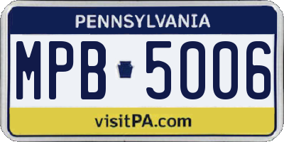 PA license plate MPB5006