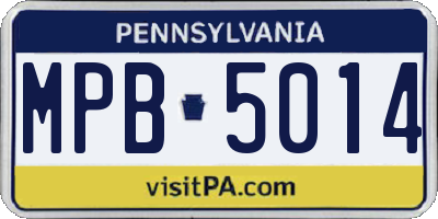 PA license plate MPB5014