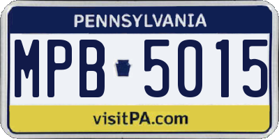 PA license plate MPB5015