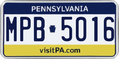 PA license plate MPB5016