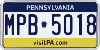 PA license plate MPB5018