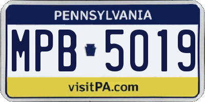 PA license plate MPB5019