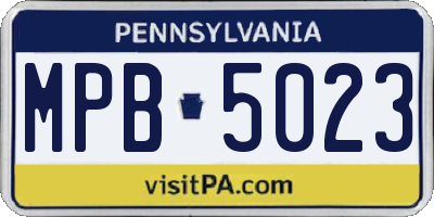 PA license plate MPB5023