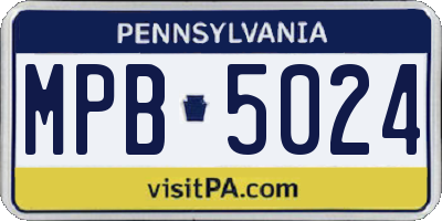 PA license plate MPB5024