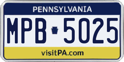 PA license plate MPB5025