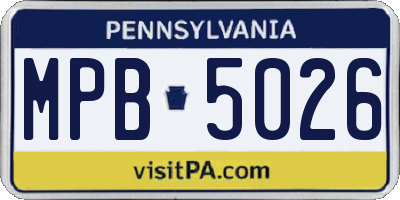 PA license plate MPB5026