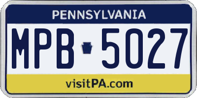 PA license plate MPB5027