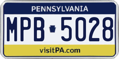 PA license plate MPB5028