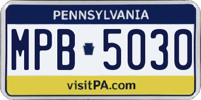 PA license plate MPB5030