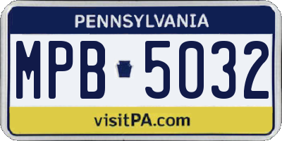 PA license plate MPB5032