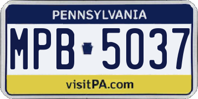 PA license plate MPB5037