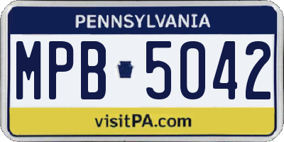 PA license plate MPB5042