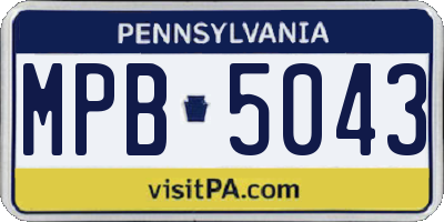 PA license plate MPB5043