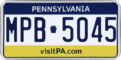 PA license plate MPB5045