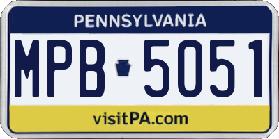 PA license plate MPB5051
