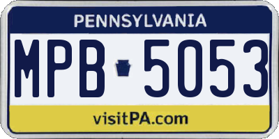 PA license plate MPB5053