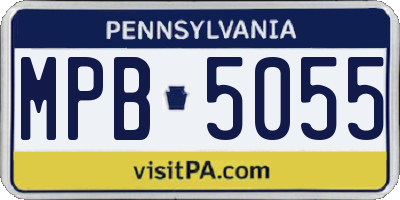 PA license plate MPB5055