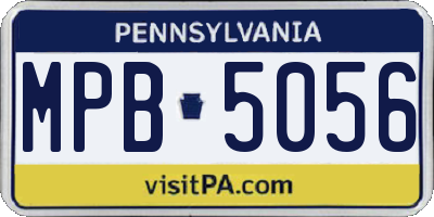 PA license plate MPB5056