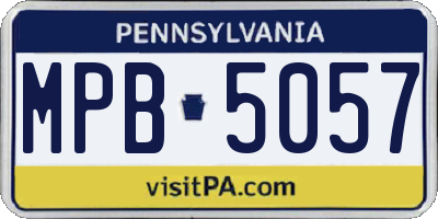PA license plate MPB5057