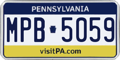 PA license plate MPB5059
