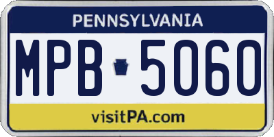 PA license plate MPB5060