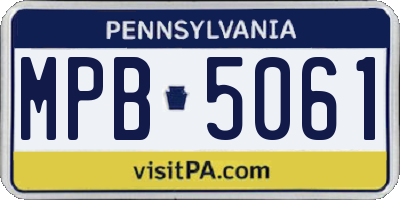 PA license plate MPB5061