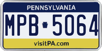 PA license plate MPB5064