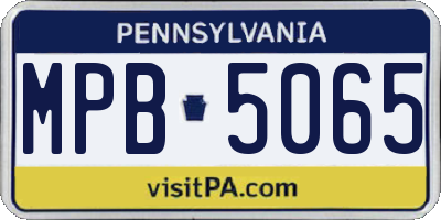PA license plate MPB5065