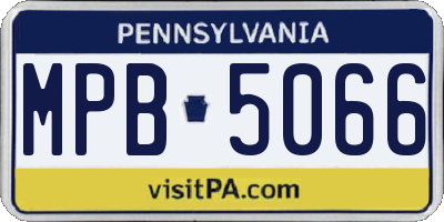 PA license plate MPB5066