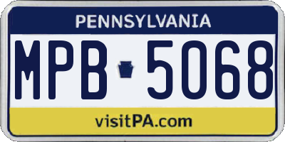 PA license plate MPB5068