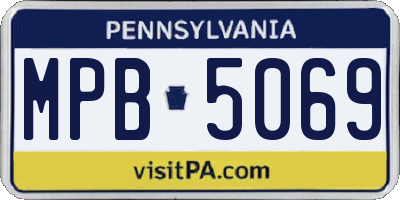 PA license plate MPB5069