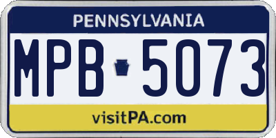 PA license plate MPB5073