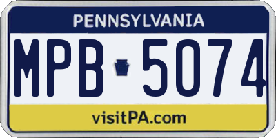PA license plate MPB5074