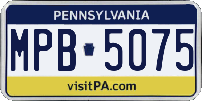 PA license plate MPB5075