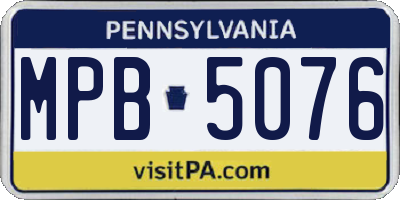 PA license plate MPB5076