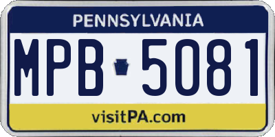 PA license plate MPB5081