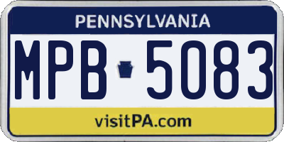 PA license plate MPB5083