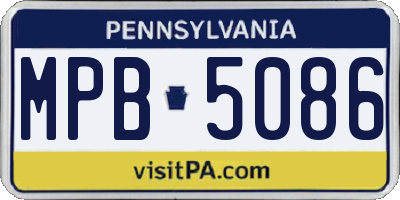 PA license plate MPB5086