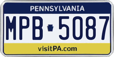 PA license plate MPB5087