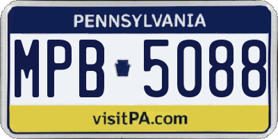 PA license plate MPB5088