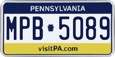 PA license plate MPB5089